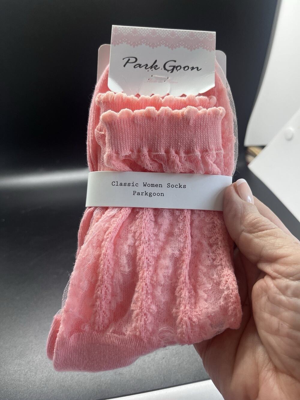 BTS K Pop Socks Park Goon 1 Pair low/anklet 7-9 Pink Lace